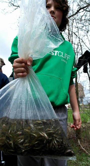 Student with trout